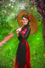 woman smiles and happy