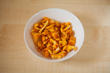 delicious chanterelle mushrooms