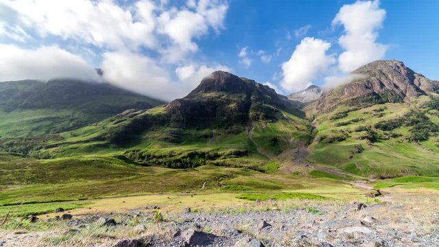 Cloud Capped Summits of Glencoe Mountains in Scotland