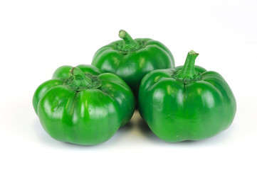 green pepper on white background