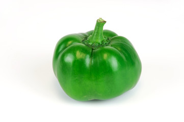 green pepper on white background