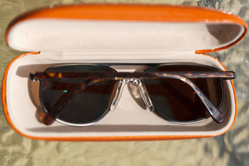 Sunglasses In An Orange Case