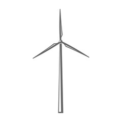 Vector illustration. Concept wind turbine. Isolated sign. Gray color.