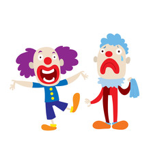 Clown character vector cartoon illustrations