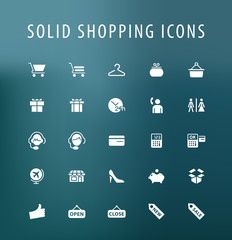 Set of 25 Universal Shopping Icons. Isolated Elements.