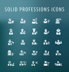 Set of 25 Universal Professions Icons. Isolated Elements.