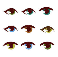 Naklejka premium Human eye vector set.