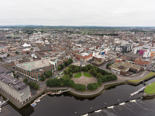 Fototapeta na wymiar Aerial view cityscape of limerick city skyline, ireland