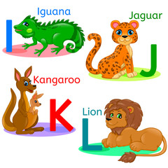 Alphabet kids animals IJKL