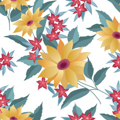 Floral seamless stylish pattern. Spring flower background. Flourish garden pattern