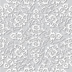 Arabic floral ornament  Oriental ethnic mandala pattern Abstract flourish lace background