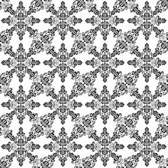 Flourish tiled pattern. Abstract floral geometric seamless oriental ornament