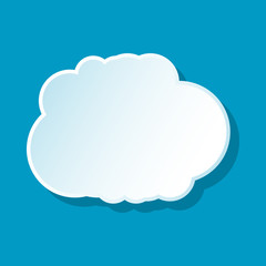 Cumulus cloud icon on blue background. Weather symbol