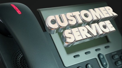 Fototapeta premium Customer Service Support Call Telephone Words 3d Illustration