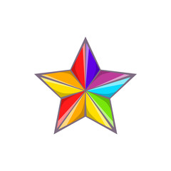 Obraz premium Star in colours of LGBT icon in cartoon style isolated on white background. Tolerance symbol