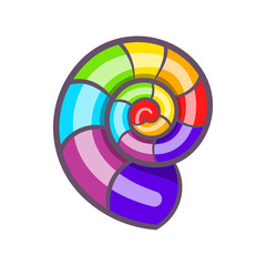 Obraz premium Curl in colours of LGBT icon in cartoon style isolated on white background. Tolerance symbol