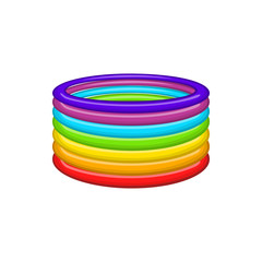 Rings in colours of LGBT icon in cartoon style isolated on white background. Tolerance symbol