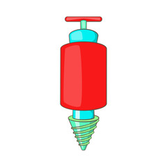 Obraz premium Jackhammer icon in cartoon style isolated on white background. Tool symbol