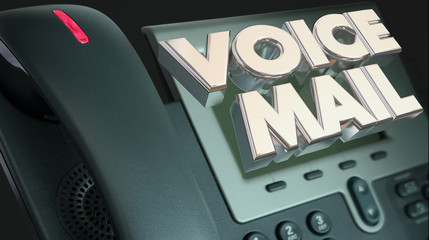 Voice Mail Phone Message Out of Office Words 3d Illustration