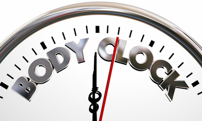 Fototapeta na wymiar Body Clock Health Wellness Life Longevity Words 3d Illustration