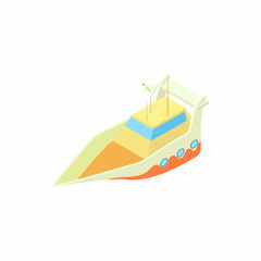Ship icon in cartoon style isolated on white background. Sea transport symbol