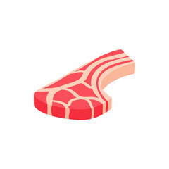 Piece of steak icon in isometric 3d style isolated on white background. Food symbol