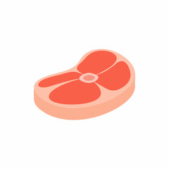 Steak of veal icon in isometric 3d style isolated on white background. Food symbol