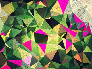 Green triangle mosaic abstract background