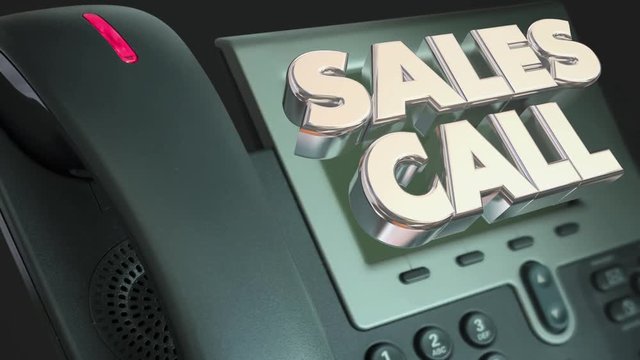 Sales Call Selling Solicit Phone Words 3d Animation