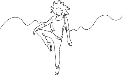 continuous line drawing of dancing woman