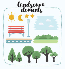 Naklejka premium Set of Landscape elements