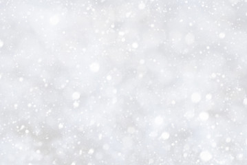White Christmas Background With Bokeh And Snowflakes