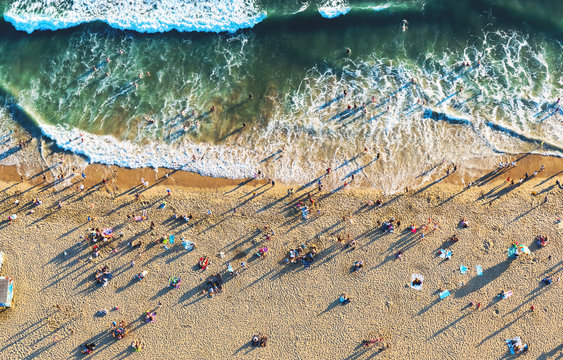 Santa Monica Beach From Above