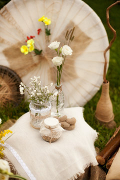 wedding decorations for a photo shoot in the style of shabby chi