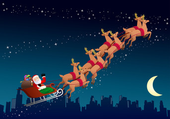 santa claus riding his sleigh