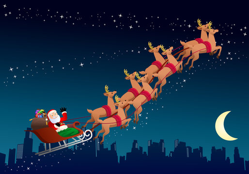 santa claus riding his sleigh