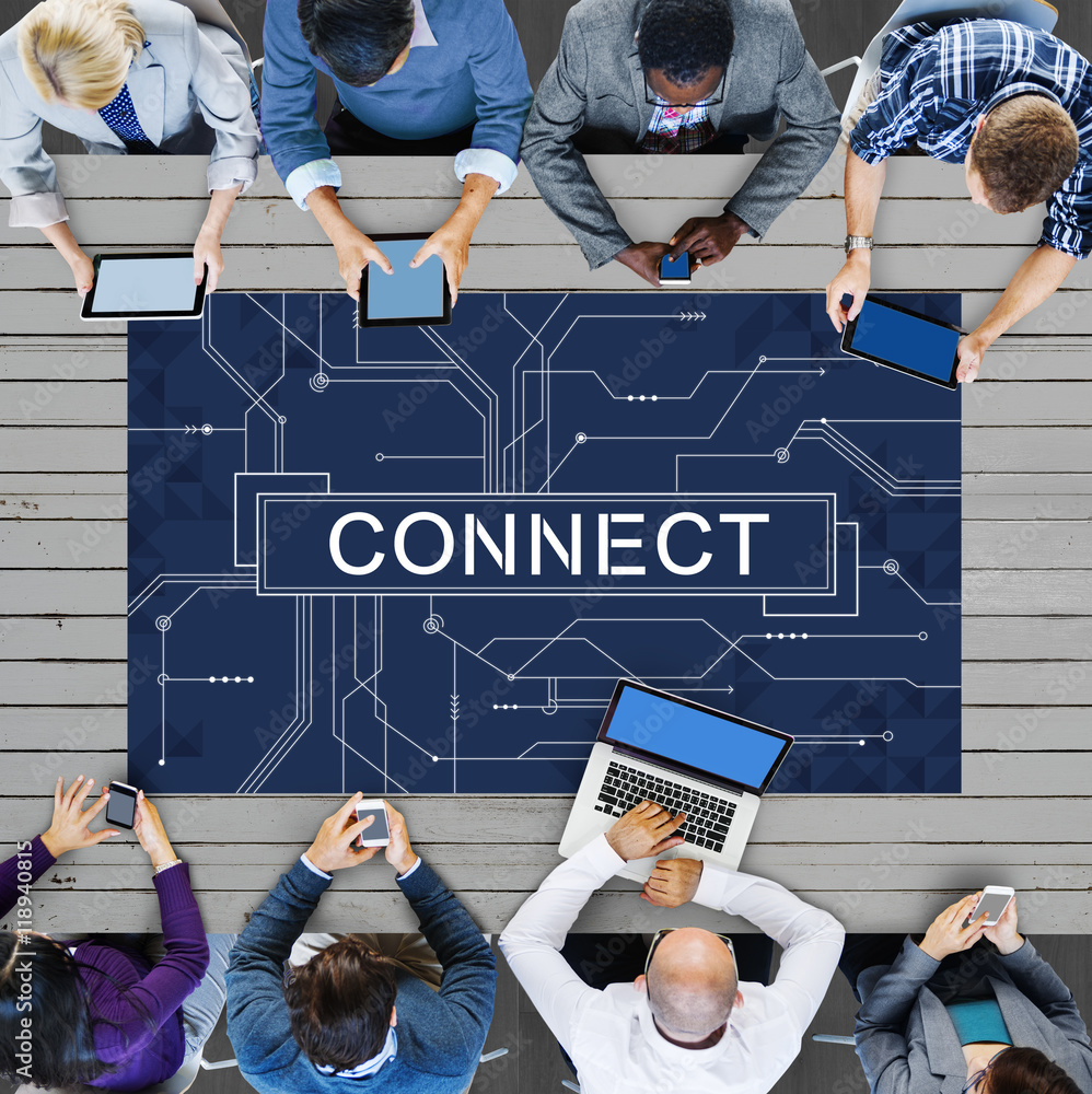 Poster technology connection online networking medias conpt