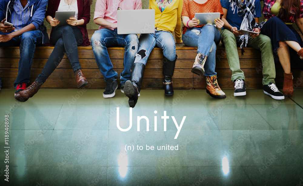 Poster unity community connection cooperation team concept