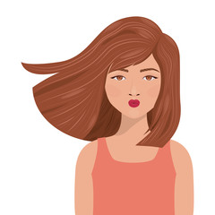woman girl female cartoon avatar icon. Colorful and Flat design. Vector illustration