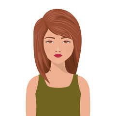woman girl female cartoon avatar icon. Colorful and Flat design. Vector illustration
