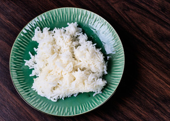 rice in greed dish