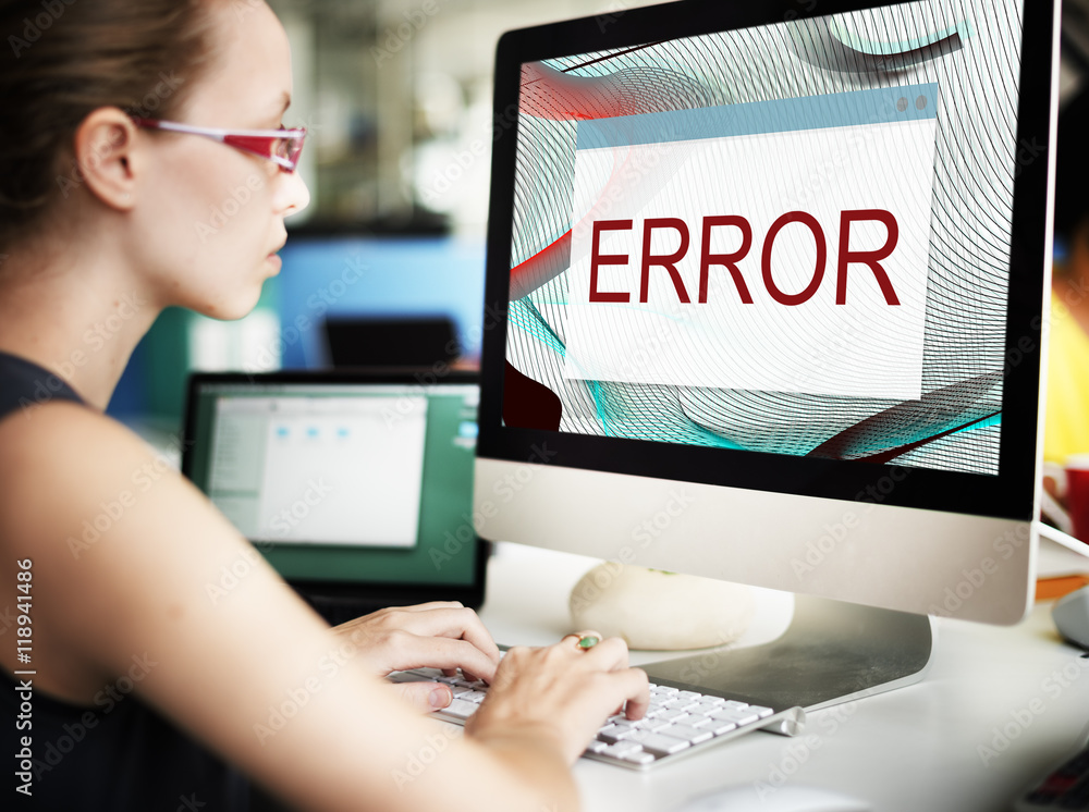 Aufkleber error disconnect warning failure abend concept