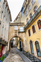Fototapeta na wymiar Old Arch Arco de Almediina Medieval City Coimbra Portugal