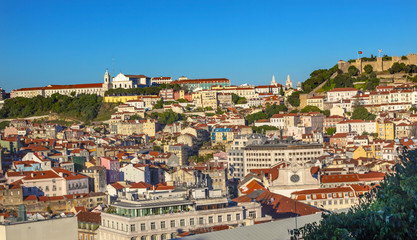 Obraz premium Klasztor Castle de Sao Jorge Belevedere Miradoura Lizbona