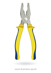 Fototapeta premium Pliers, icon tool. Realistic vector illustration isolated on white background
