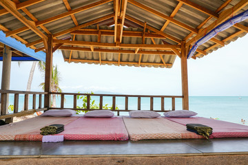 Thail massage salon with sea view, Samui island, Thailand