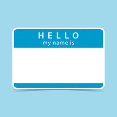 Blue tag sticker HELLO my name is - 118942853