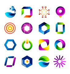 Abstract icons based on the letter O