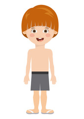 boy kid swimming cloth cartoon summer icon. Isolated colorful and flat design. Vector illustration
