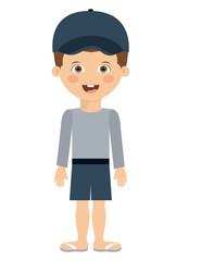 boy hat kid swimming cloth cartoon summer icon. Isolated colorful and flat design. Vector illustration